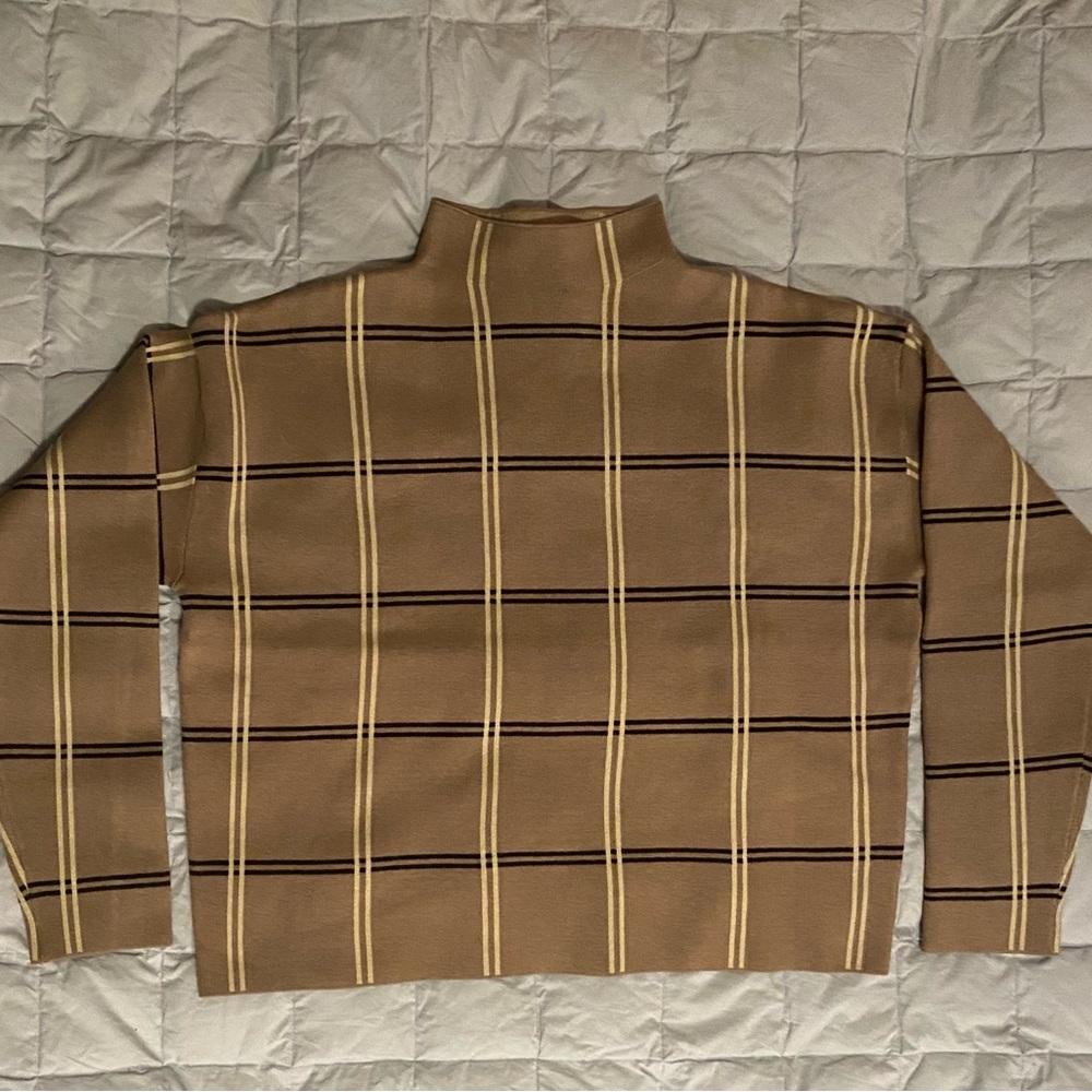 Max Studio geometric design mock turtleneck pullover sweater womens XL. NWOT